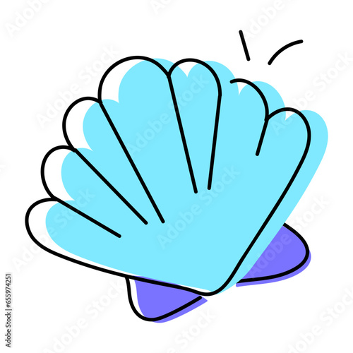 Trendy doodle icon of a shellfish 