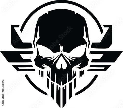 Tactical skull logo design template