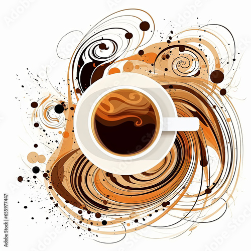 Coffee cup on white background clipart