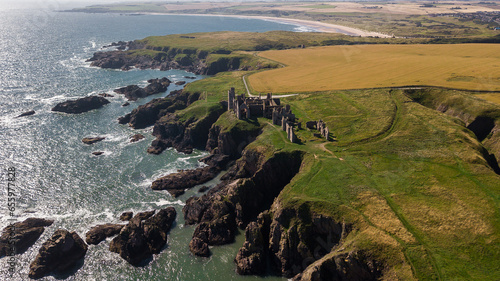 Ruins of Slains Castle in scottish highlands. Great place for tourist doing north coast 500. Nice piece of scotland landscape and history. 