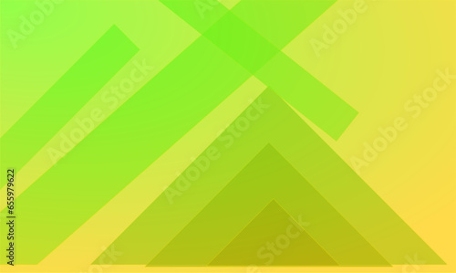 Gradient Geometric Shapes On Green And Yellow Background