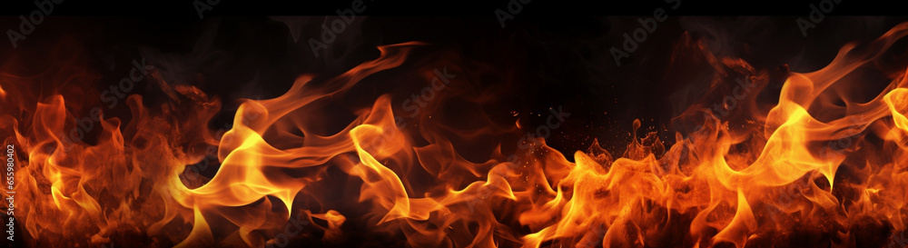 Blazing red campfire fireplace dangerous fire burning hot heat bonfire flames - obrazy, fototapety, plakaty 