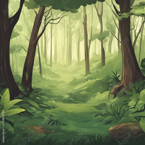 background illustration of forest and dense trees