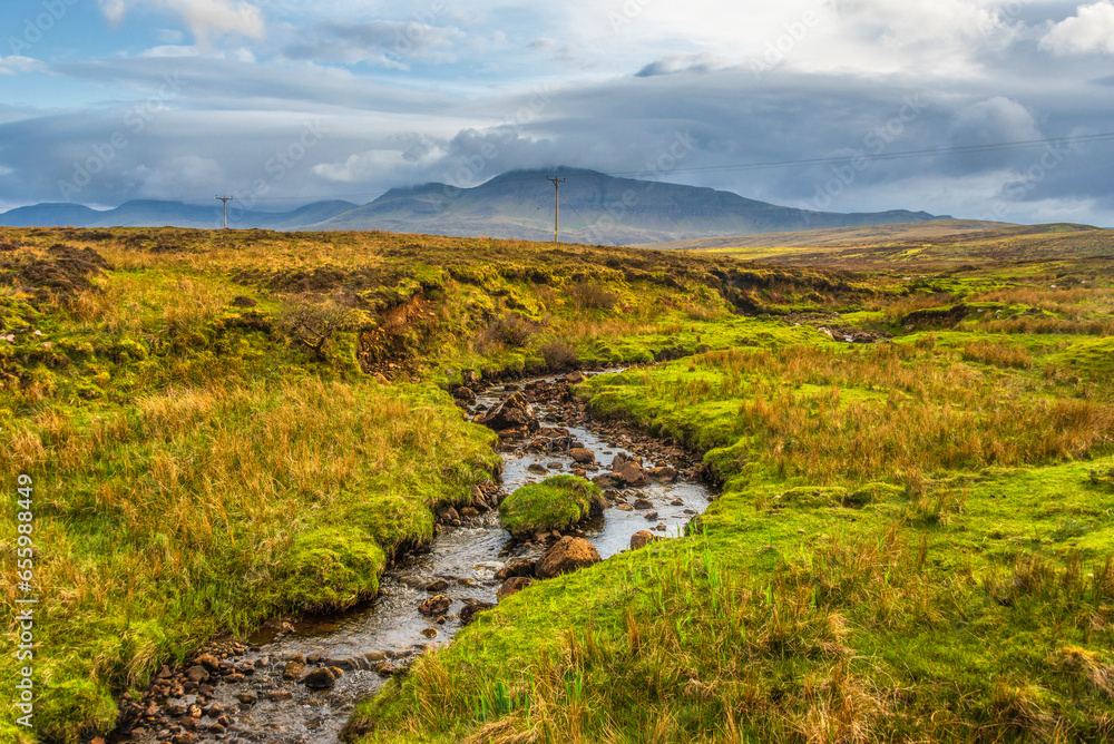 Fototapeta premium isle of skye, landscape in the area of Staffin, north of the island, scotland, uk