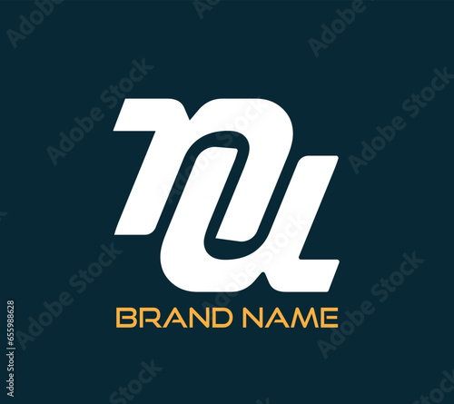 nu letter logo. EPS file. Editable Color. CMYK Color mode. Free Font used. Easy To Download.