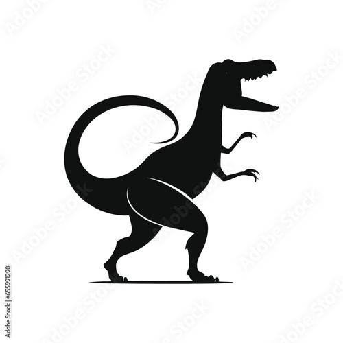 dinosaur silhouette icon sign  raptor tyrannosaurus symbol design