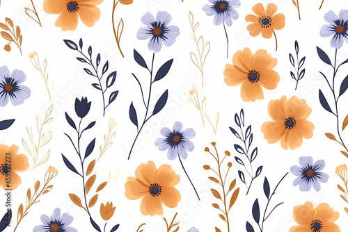Hand Drawn Delicate Floral Pattern