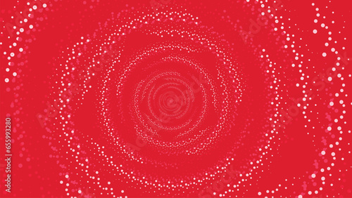 Abstract spiral dotted splash Christmas red background in white combination. This creative background can be used as a banner or website background. This is also perfect for festival project.