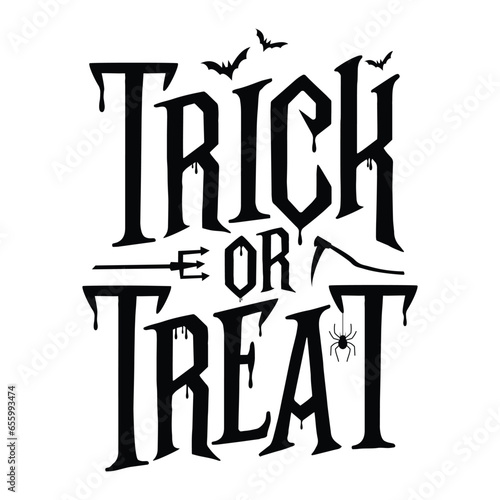 Trick or Treat lettering on a white background. Flying bats with bloody letters. Ideal for invites, cards, and spooky creativity.