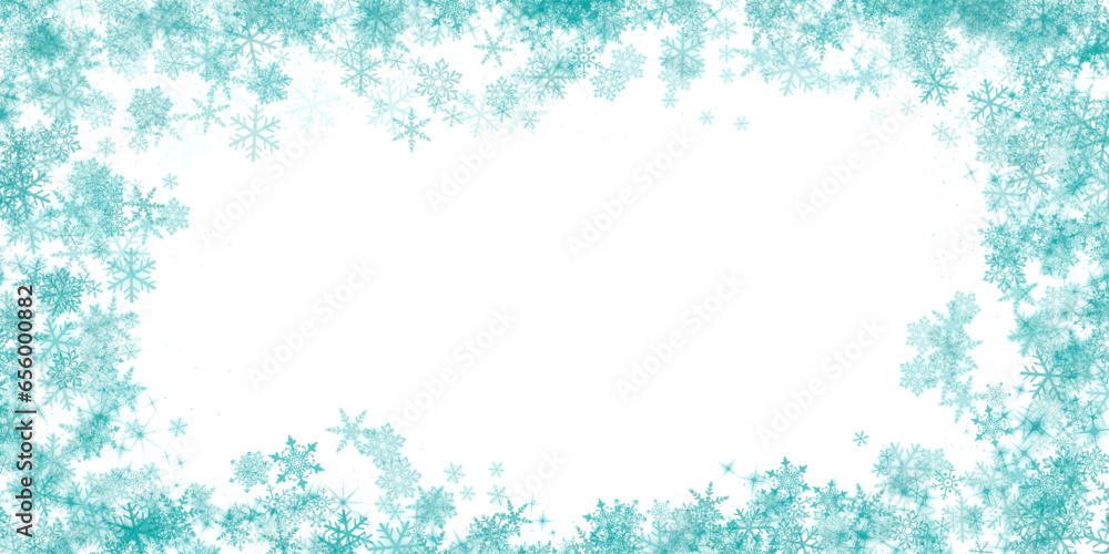 snowflake frame, background with snow frame, snow border template.
