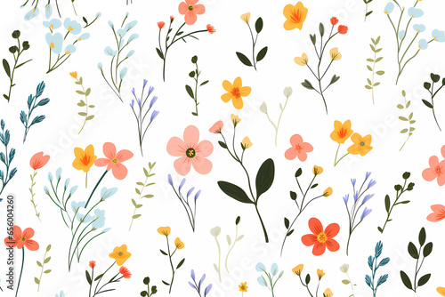 Wallpaper Mural Hand Drawn Delicate Floral Pattern Torontodigital.ca