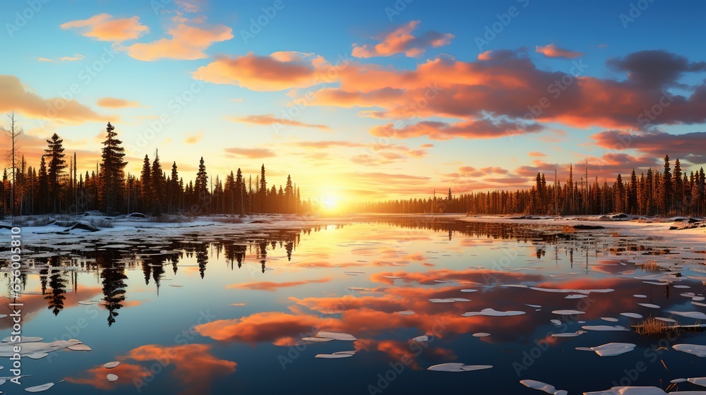 Obraz premium A beautiful environment of the world during Winter