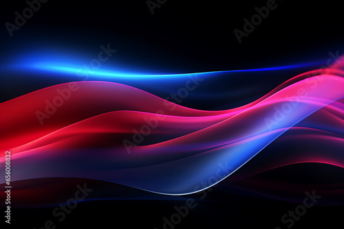 Neon Wave Abstract Background with Light Effect, Neon Wave Abstract Wallpaper, Generative Ai. 