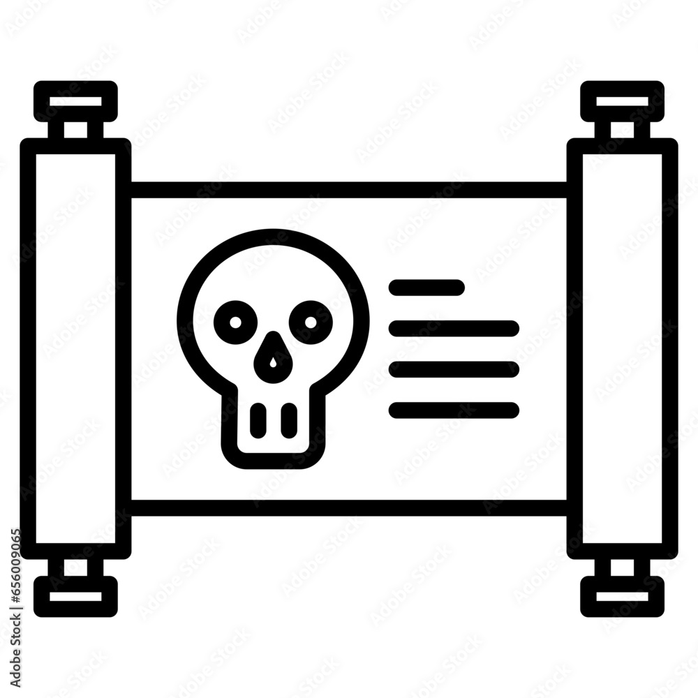 Outline Skull Parchment icon Outline Skull Parchment icon