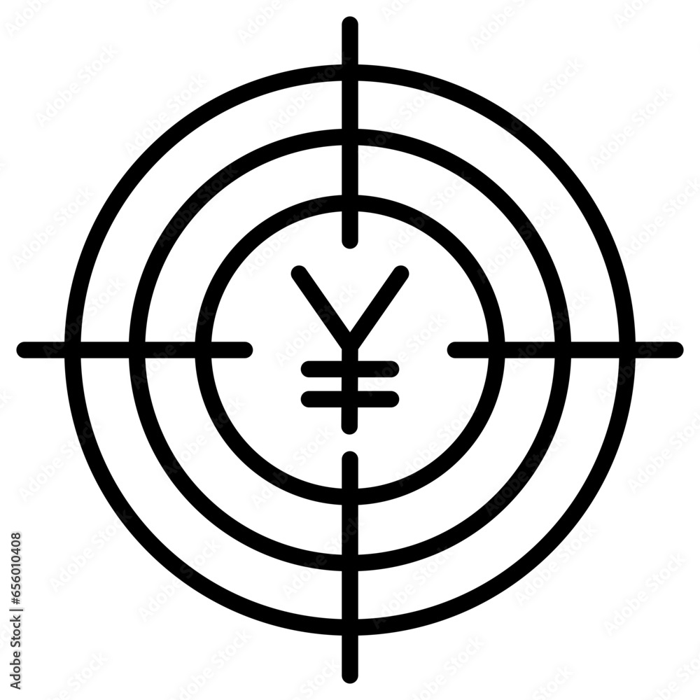 Outline Yen target icon