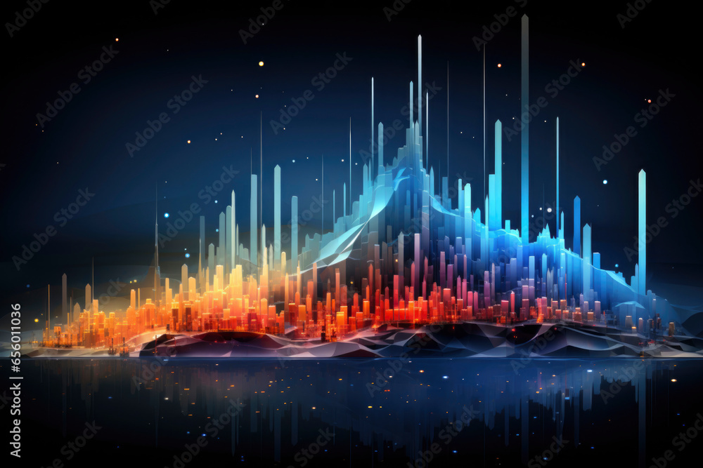 custom made wallpaper toronto digitalgeometric line in blue and orange colors. abstract background. minimalism style. modern, business and website design concept.