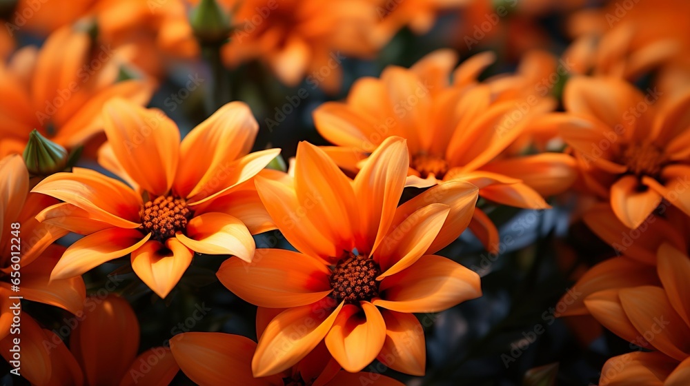Fototapeta premium Botanical Elegance: Macro Orange Flower Photography Wallpaper