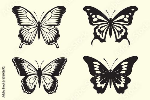 Butterfly Silhouette character vector illustration clip art © Arman