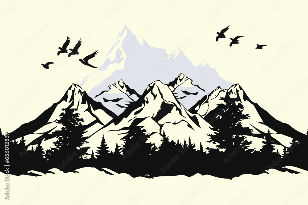 Mountain Silhouette vector illustration clip art