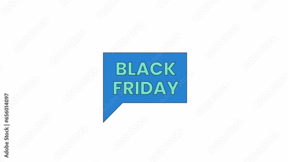 Black friday announcement line 2D offer sticker animation. Campaign advertising commercial flat colorful cartoon 4K video, alpha channel. Friday hot deals animated badge tag on white background Black friday announcement line 2D offer sticker animation. Campaign advertising commercial flat colorful cartoon 4K video, alpha channel. Friday hot deals animated badge tag on white background