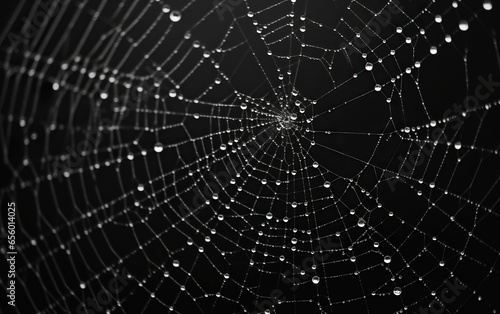 Drops of water on the web