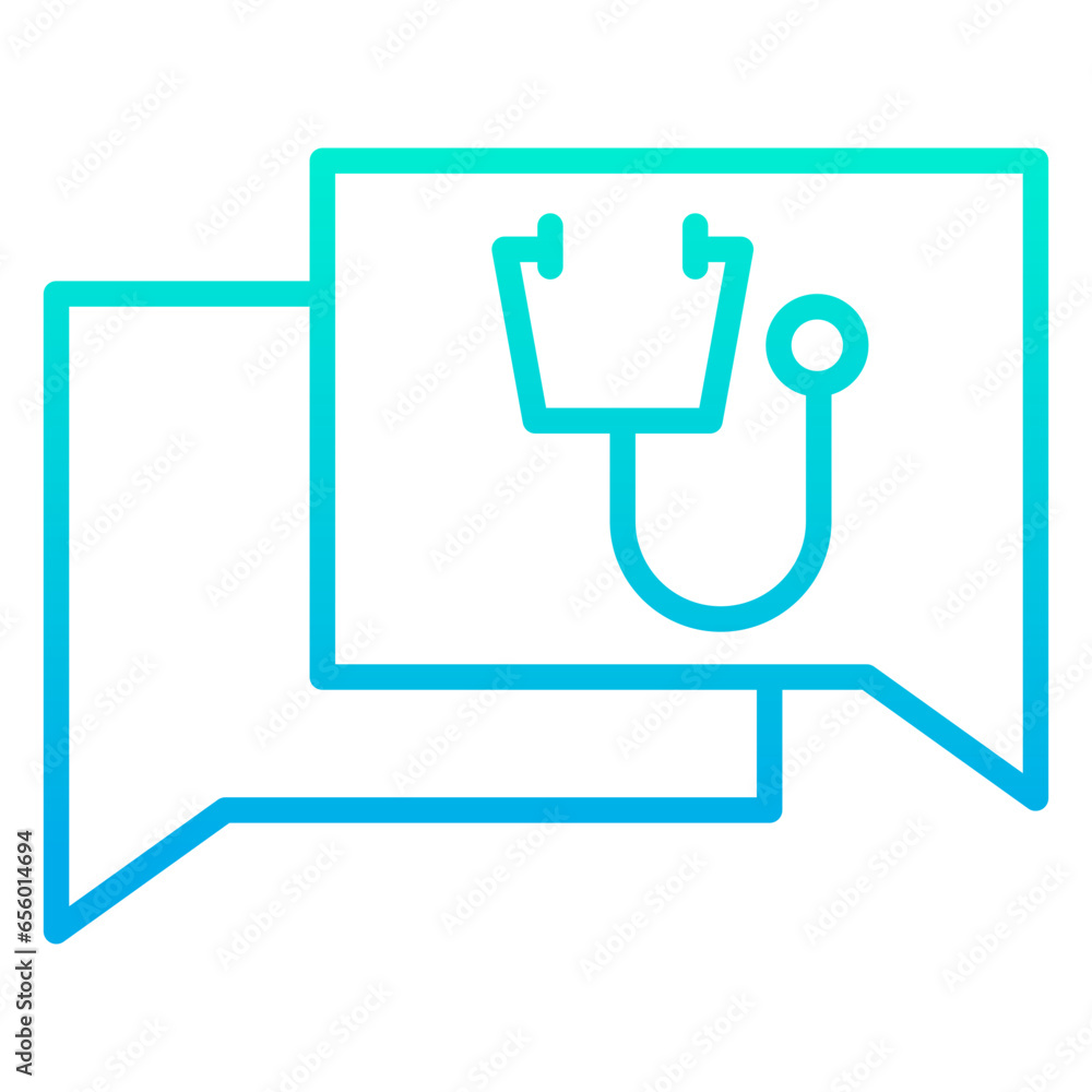Outline gradient Medical Chat icon Outline gradient Medical Chat icon