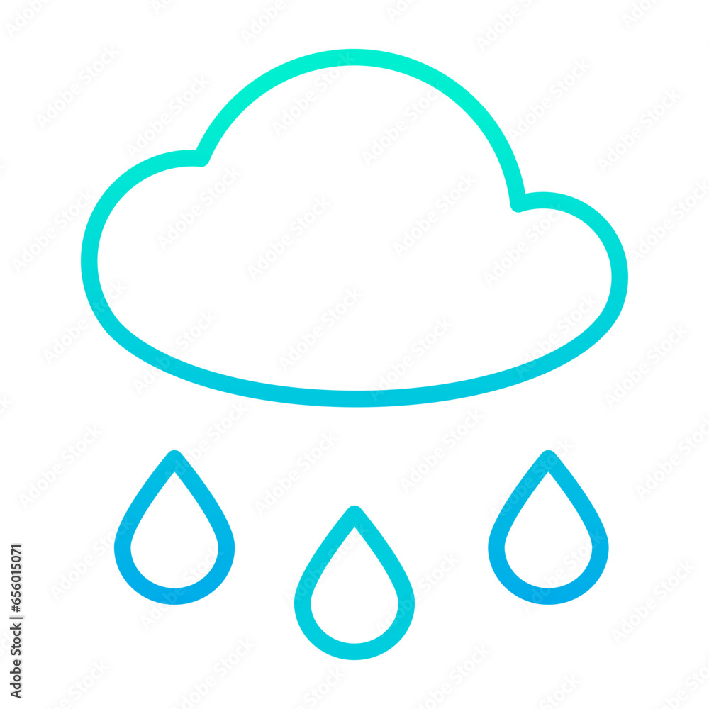 Outline gradient Rainy cloud icon Outline gradient Rainy cloud icon