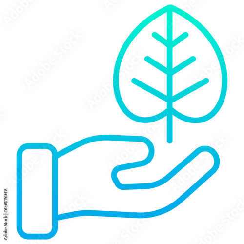 Outline gradient Protect nature icon