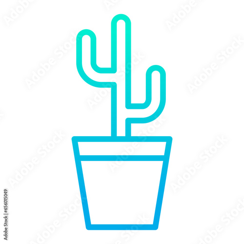Outline gradient Pot Plant icon
