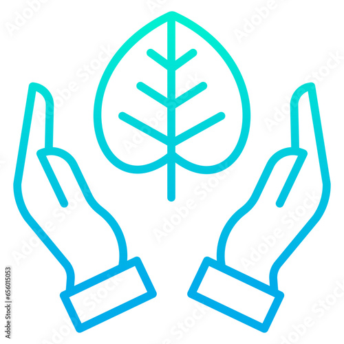 Outline gradient Protect tree icon