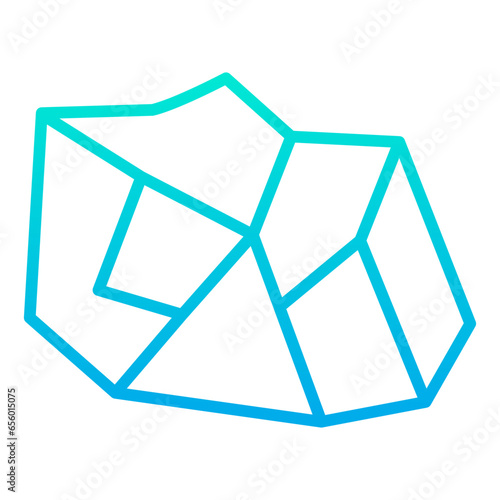 Outline gradient Rock stone icon