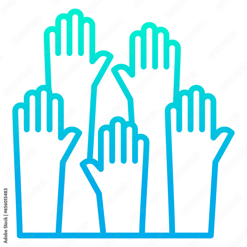 Obraz premium Outline gradient Group Hands icon