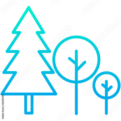 Outline gradient Tree icon