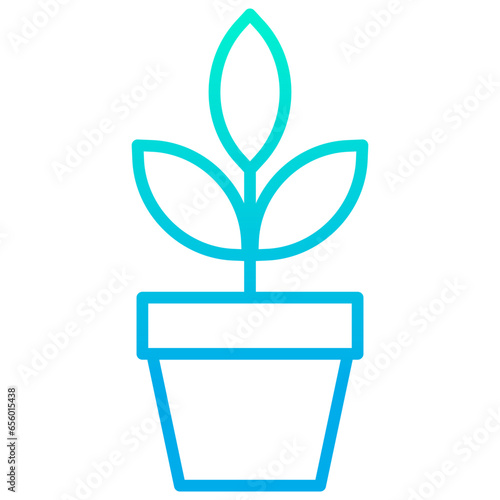 Outline gradient Pot Plant icon