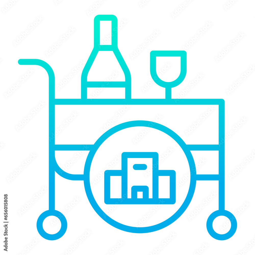 Fototapeta premium Outline gradient Hotel Food Service icon