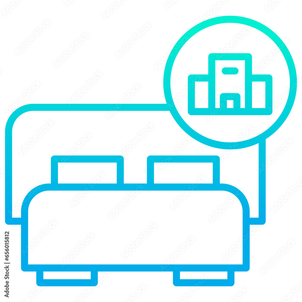 Outline gradient Hotel room icon Outline gradient Hotel room icon