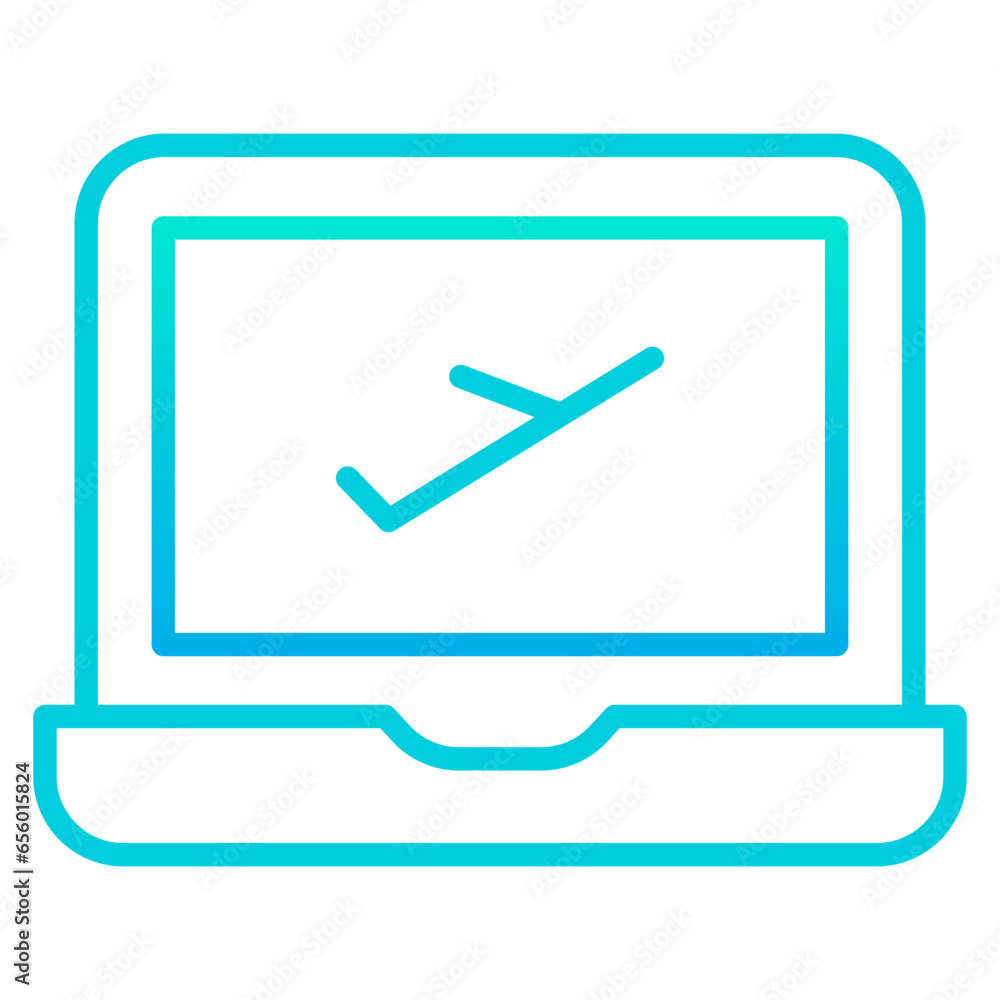 Outline gradient Laptop Flight icon Outline gradient Laptop Flight icon