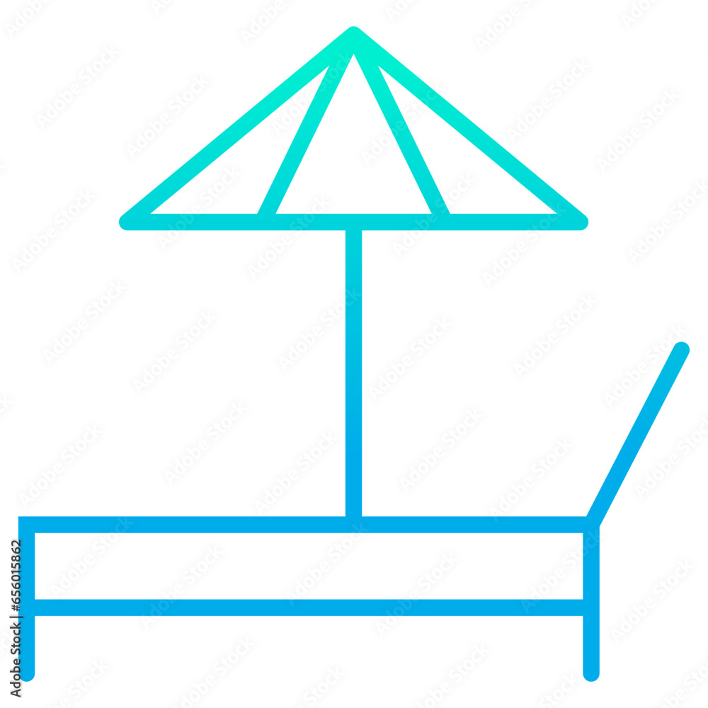 Outline gradient Beach table icon