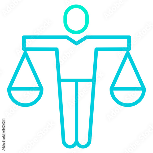 Outline gradient Scale Man icon