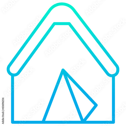 Outline gradient Tent icon
