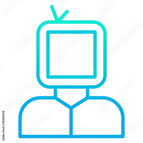 Outline gradient News User Journalist icon