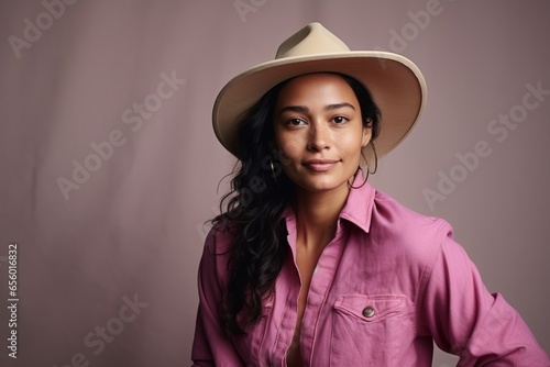 Portrait of a beautiful african american woman wearing a hat © Inigo