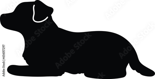 Simple silhouette of Jack Russell Terrier lying down