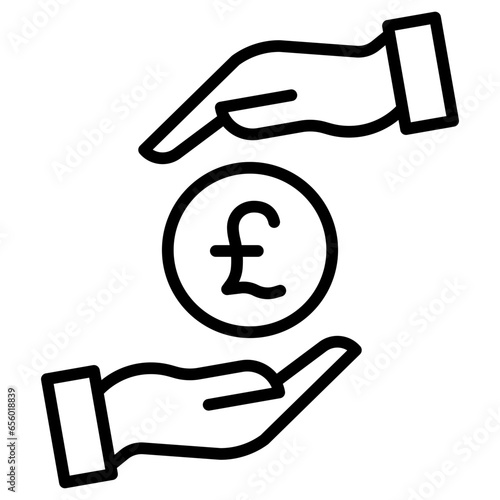 Outline Pound hand icon