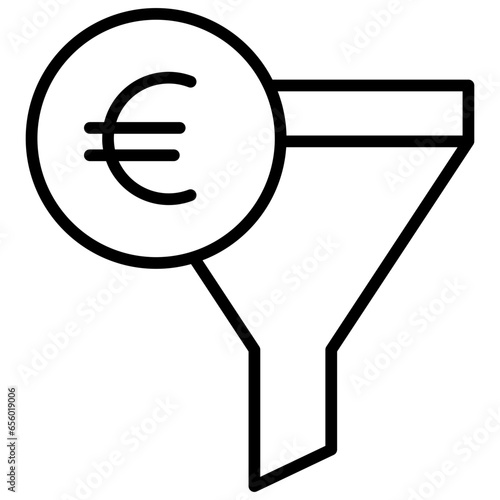 Outline Euro Funnel icon
