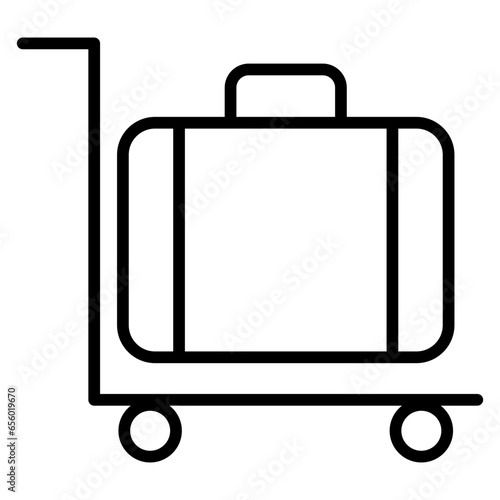 Outline Suitcase Trolly icon