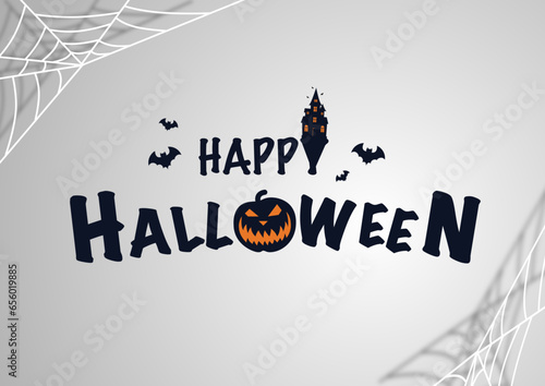 Halloween Promotion Poster or banner template.Halloween night, halloween elements. Website spooky or banner template.