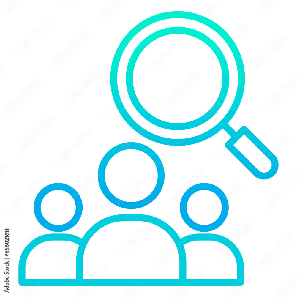 Outline gradient search people icon Outline gradient search people icon