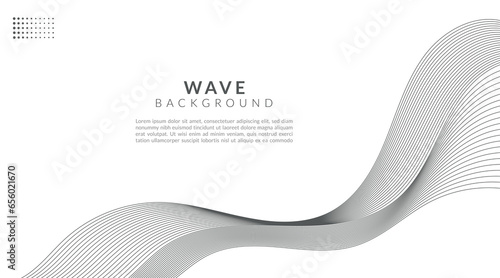 Abstract grey wavy lines background with copy space.