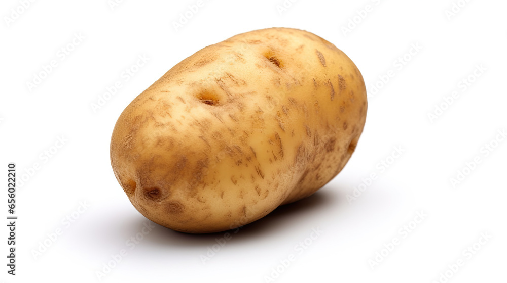 Raw potato isolated on white background. Generative Ai Raw potato isolated on white background. Generative Ai
